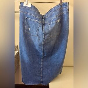 Maurice’s distressed denim midi skirt